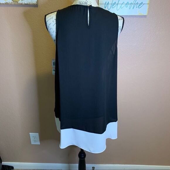INC size 10 black and white blouse - Picture 2 of 8